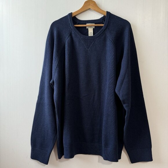 L.L. Bean Other - LL Bean Men's Wicked Soft Cotton Cashmere Sweater Crewneck Classic Blue XXL